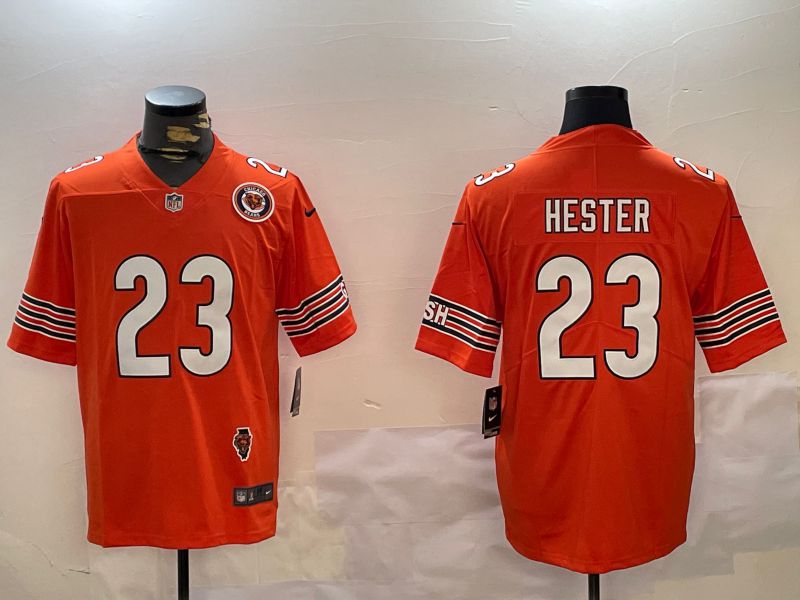Men Chicago Bears #23 Hester Orange 2024 Nike Limited NFL Jersey style 2->chicago bears->NFL Jersey